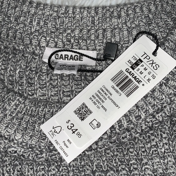 NEVER WORN WITH TAGS GARAGE GREY SWEATER - Picture 2 of 3